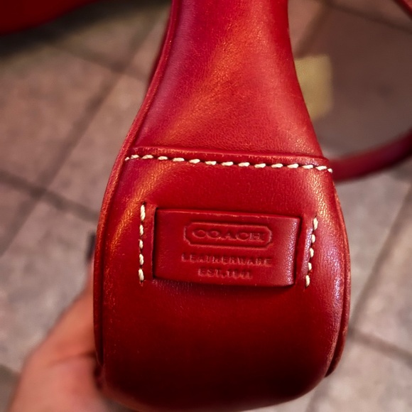 Coach Red Leather Mini Shoulder Bag - Picture 3 of 16